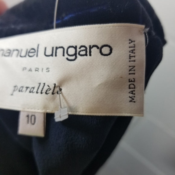 Vtg 90s y2k emanuel Ungaro printed blue velvet maxi skirt - Picture 5 of 8